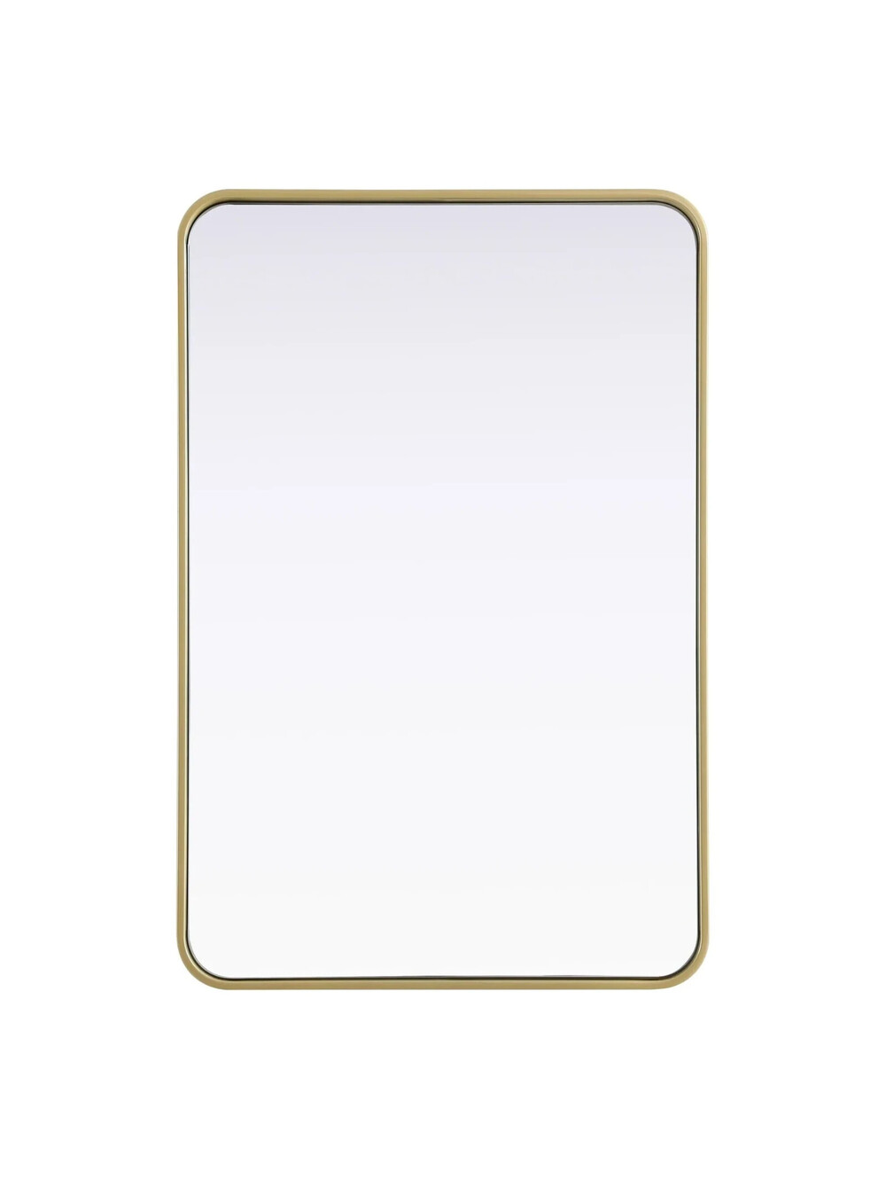 MR8A2436BRA Elegant Lighting Brass Rounded Rectangle Decor Mirror 24" x 36" x 2"